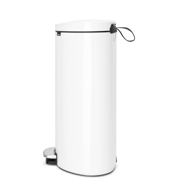 פח פדל אובלי - גב שטוח, 40 ליטר לבן Brabantia + הנחה 10% לנרשמים לניוזלטר