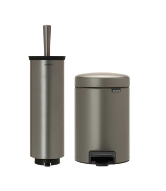 סט לשירותים פלטינום Brabantia: פח פדל 3 ליטר NewIcon + מברשת אסלה עם אפשרות תלייה ברבנטיה + משלוח חינם + הנחה 10% לנרשמים לניוזלטר