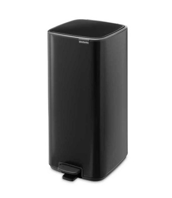 פח אשפה למטבח BO פדל 30 ליטר, שחור מט Brabantia + הנחה 10% לנרשמים לניוזלטר + משלוח חינם