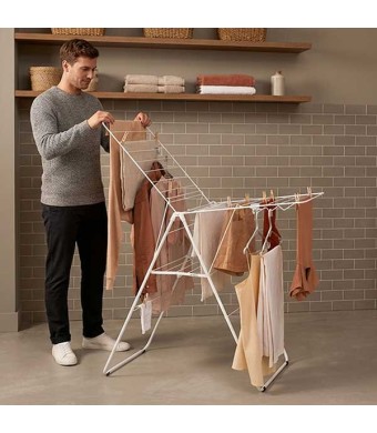 מתלה כביסה מתקפל 20 מטר, לבן HangOn ברבנטיה + משלוח חינם + עכשיו במבצע 50% הנחה SALE