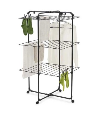 מתלה כביסה מתקפל HangOn Tower מגדל לייבוש כביסה 23 מטר, שחור Brabantia + משלוח חינם + הנחה 10% לנרשמים לניוזלטר