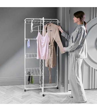 מתלה כביסה מתקפל HangOn Tower מגדל לייבוש כביסה 30 מטר, לבן Brabantia + משלוח חינם + עכשיו במבצע 50% הנחה SALE