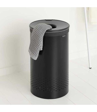 סל כביסה עגול 60 ליטר, שחור מט Brabantia + משלוח חינם + הנחה 10% לנרשמים לניוזלטר