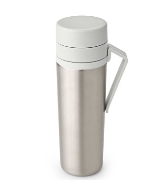 תרמוס 0.5 ליטר Make & Take נירוסטה, מכסה פלסטיק ללא BPA אפור בהיר Brabantia + הנחה 10% לנרשמים לניוזלטר