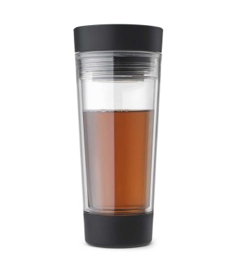 כוס תרמית לתה 0.36 ליטר Make & Take פלסטיק ללא BPA, שקוף ומכסה אפור כהה Brabantia + הנחה 10% לנרשמים לניוזלטר
