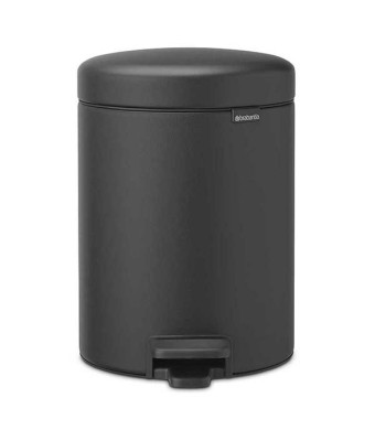 פח פדל 5 ליטר אפור כהה מינרלי Brabantia - NewIcon + משלוח חינם + הנחה 10% לנרשמים לניוזלטר
