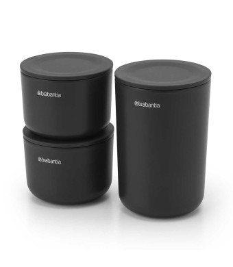 סט 3 קופסאות אחסון לשולחן איפור Renew אפור כהה Brabantia + הנחה 10% לנרשמים לניוזלטר