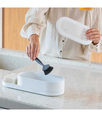 אורגנייזר לכיור המטבח, לבן מינרלי SinkStyle ברבנטיה + הנחה 10% לנרשמים לניוזלטר