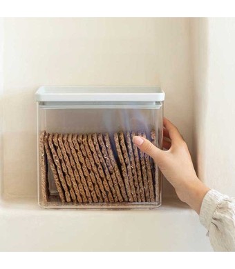 מיכל אחסון פלסטיק שקוף 3.5 ליטר, מכסה אפור בהיר Brabantia - ללא BPA + הנחה 10% לנרשמים לניוזלטר