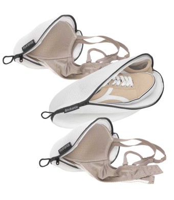 סט 3 שקיות כביסה: שקית רשת לכביסת נעליים + 2 שקיות רשת לכביסת חזיות, לבן Brabantia + הנחת כמות 50%