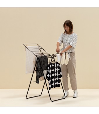 מתלה כביסה T מתקפל 15 מטר, שחור מט HangOn ברבנטיה + משלוח חינם + עכשיו במבצע 50% הנחה SALE