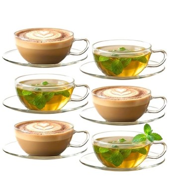 סט 6 ספלי זכוכית טרנדגלאס Opus + תחתית Trendglas JENA + הנחה 10% לנרשמים לניוזלטר