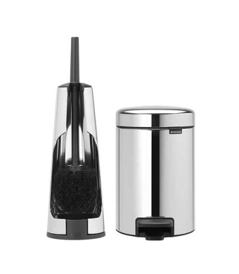 סט לשירותים מבריק Brabantia: פח פדל 3 ליטר NewIcon + מברשת אסלה קונית ברבנטיה + משלוח חינם + הנחה 10% לנרשמים לניוזלטר