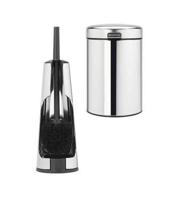 סט לשירותים מבריק עם פח נתלה Brabantia: פח נתלה 3 ליטר NewIcon + מברשת אסלה קונית ברבנטיה + משלוח חינם + הנחה 10% לנרשמים לניוזלטר