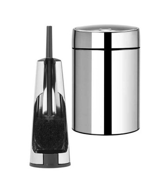סט לשירותים מבריק עם פח נתלה Brabantia: פח סלייד נתלה מבריק 5 ליטר + מברשת אסלה קונית ברבנטיה + משלוח חינם + הנחה 10% לנרשמים לניוזלטר