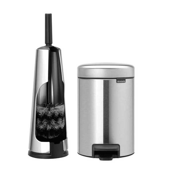 סט לשירותים מט Brabantia: פח פדל 3 ליטר NewIcon + מברשת אסלה קונית + משלוח חינם + הנחה 10% לנרשמים לניוזלטר