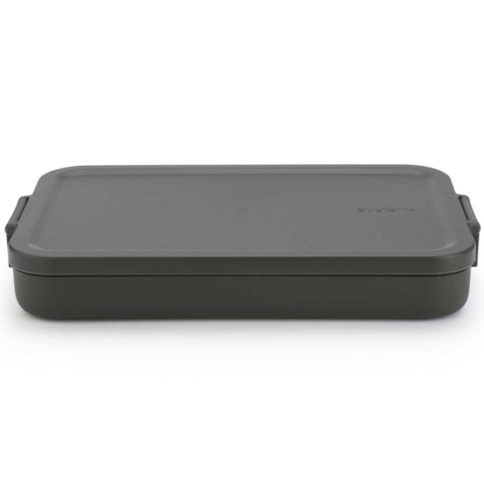 קופסת אוכל שטוחה 1.1 ליטר Make & Take פלסטיק ללא BPA אפור כהה Brabantia + הנחה 10% לנרשמים לניוזלטר
