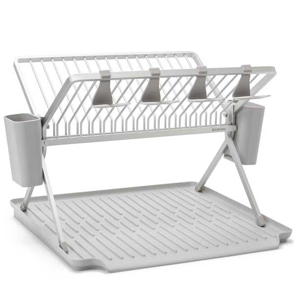מתקן לייבוש כלים מתקפל, גדול - אפור Brabantia + משלוח חינם ​+ הנחה 10% לנרשמים לניוזלטר