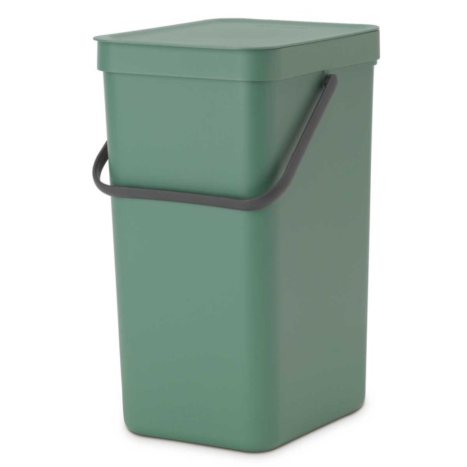 SORT & GO פח הפרדה 16 ליטר פלסטיק, ירוק אשוח - Brabantia + הנחה 10% לנרשמים לניוזלטר