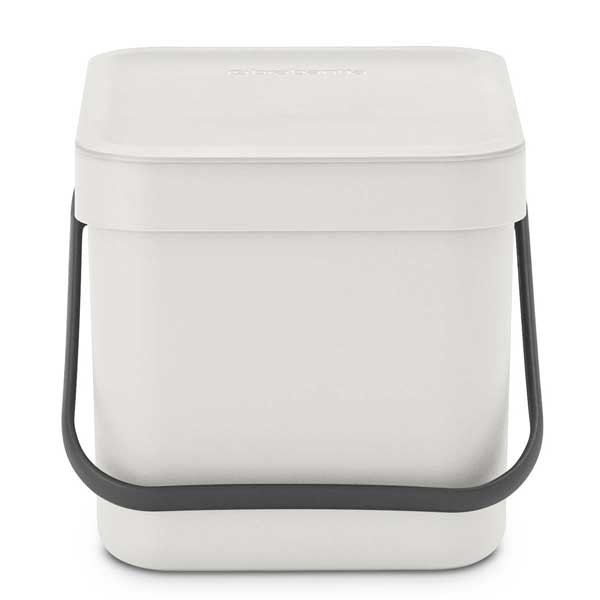 SORT & GO פח הפרדה 6 ליטר פלסטיק, אפור בהיר - Brabantia + הנחה 10% לנרשמים לניוזלטר