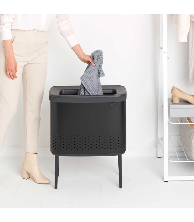 BO סל כביסה 60 ליטר, שחור Brabantia + משלוח חינם​ + הנחה 10% לנרשמים לניוזלטר