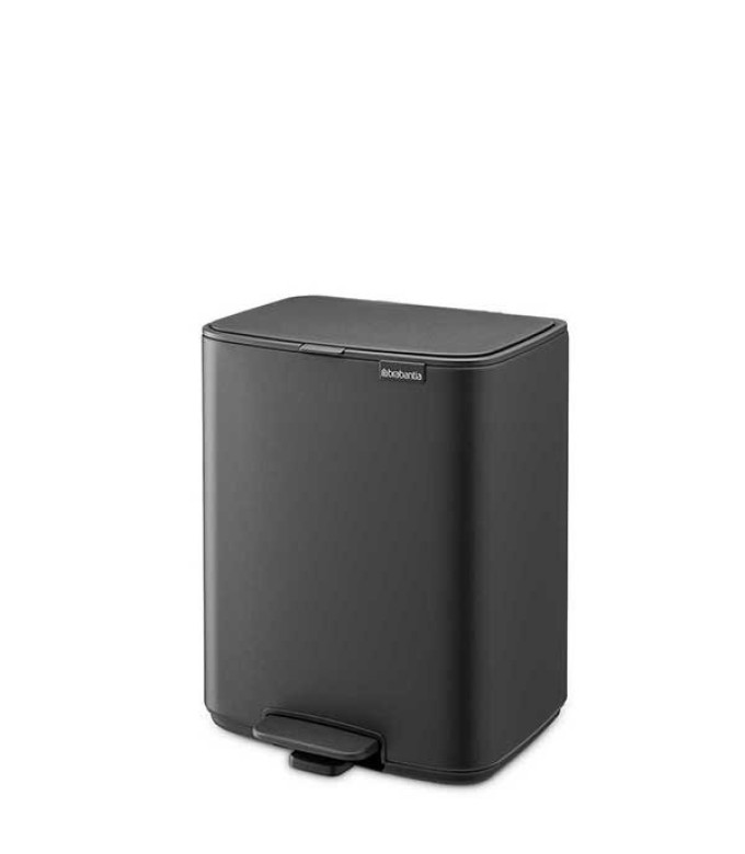 פח לשירותים BO פדל 12 ליטר, אפור כהה מינרלי Brabantia + משלוח חינם + הנחה 10% לנרשמים לניוזלטר