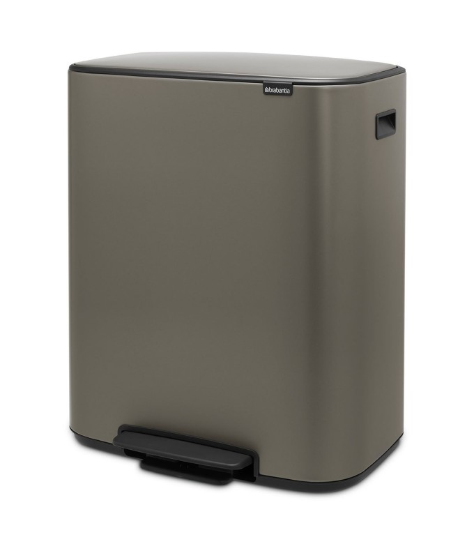 פח אשפה למטבח BO פדל 60 ליטר, פלטינום Brabantia + הנחה 10% לנרשמים לניוזלטר + משלוח חינם