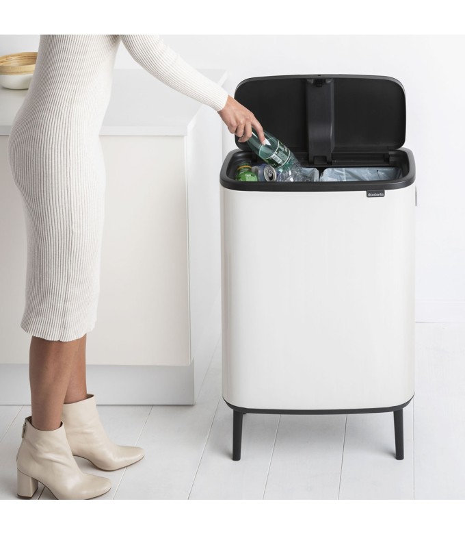 פח אשפה למטבח, מחולק 30+30 ליטר BO טאץ,​ ​ל​בן Brabantia + הנחה 10% לנרשמים לניוזלטר + משלוח חינם