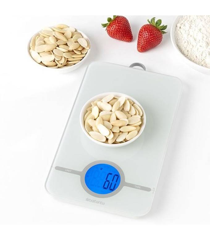 משקל מטבח דיגיטלי +Tasty אפור בהיר Brabantia + הנחה 10% לנרשמים לניוזלטר