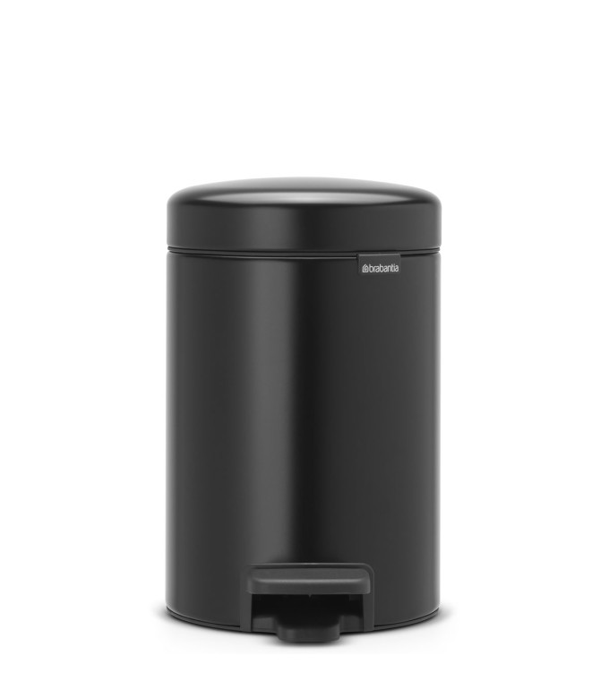 פח פדל 3 ליטר שחור מט Brabantia - NewIcon + משלוח חינם + הנחה 10% לנרשמים לניוזלטר