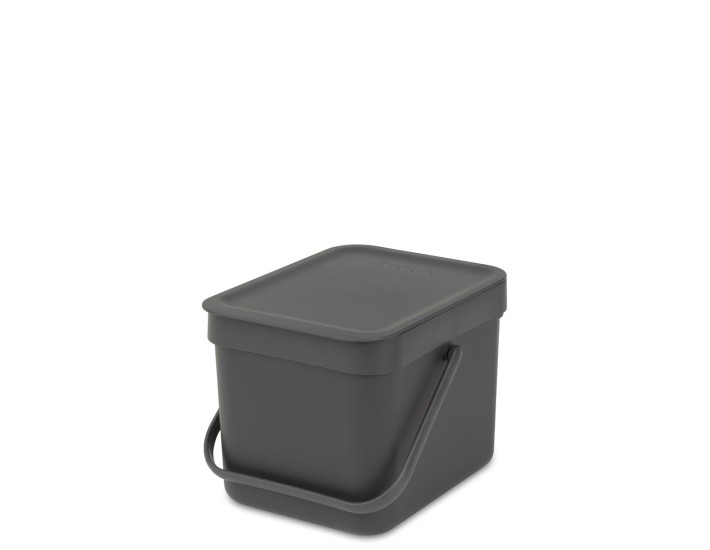SORT & GO פח הפרדה 6 ליטר פלסטיק, אפור - Brabantia + הנחה 10% לנרשמים לניוזלטר
