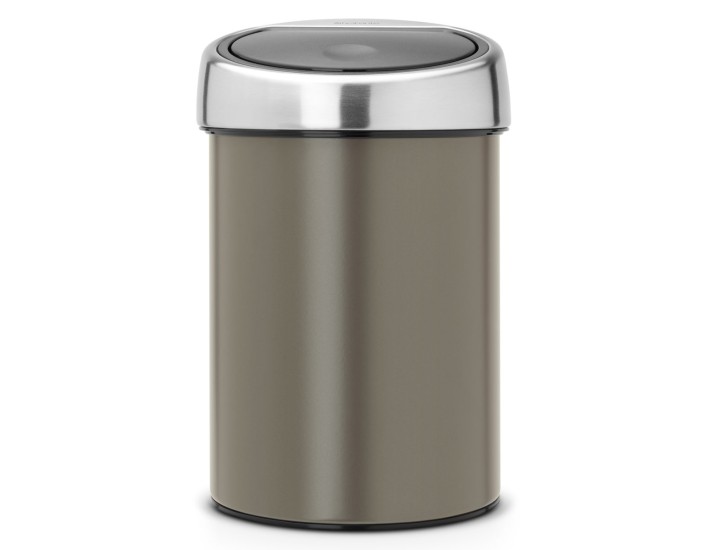 פח טאץ 3 ליטר פלטינום, כולל תליה Brabantia +  הנחה 10% לנרשמים לניוזלטר + משלוח חינם