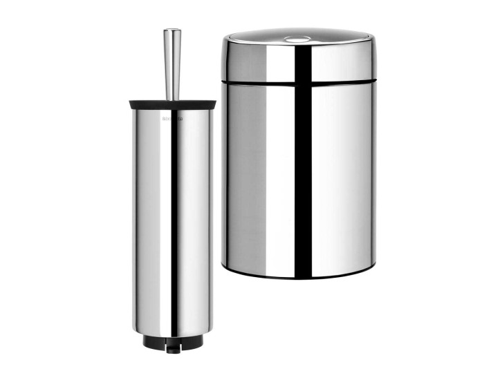 סט לשירותים, נתלה מבריק Brabantia: פח סלייד נתלה מבריק 5 ליטר + מברשת אסלה עם אפשרות תלייה ברבנטיה + משלוח חינם + הנחה 10% לנרשמים לניוזלטר