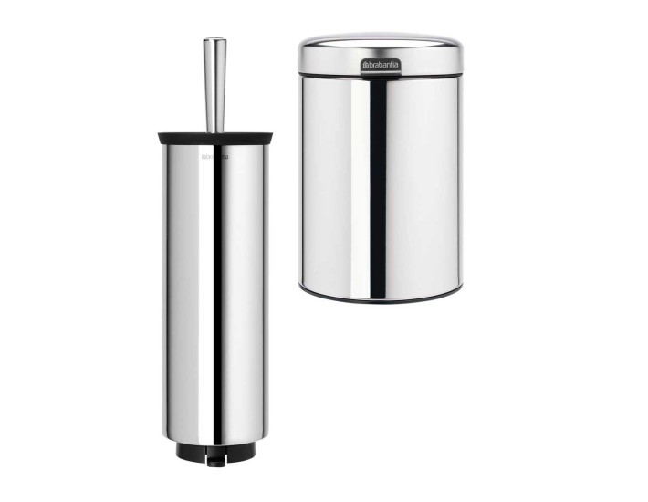 סט לשירותים, נתלה מבריק Brabantia: פח נתלה 3 ליטר NewIcon + מברשת אסלה עם אפשרות תלייה ברבנטיה + משלוח חינם + הנחה 10% לנרשמים לניוזלטר