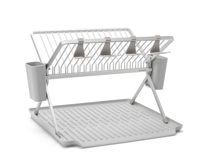 מתקן לייבוש כלים מתקפל, גדול - אפור Brabantia + משלוח חינם + הנחה 10% לנרשמים לניוזלטר