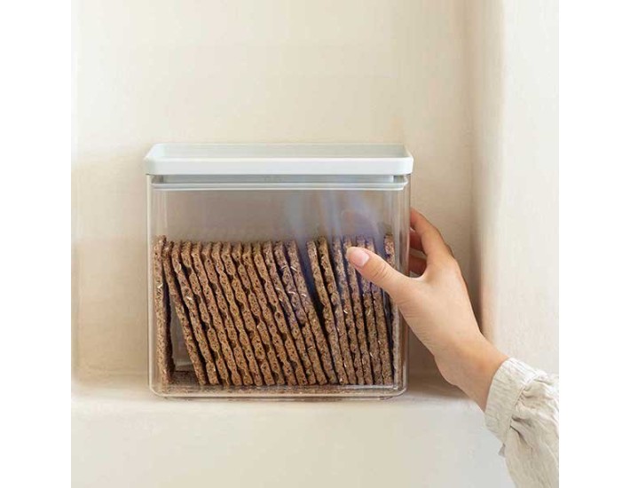 מיכל אחסון פלסטיק שקוף 3.5 ליטר, מכסה אפור בהיר Brabantia - ללא BPA + הנחה 10% לנרשמים לניוזלטר