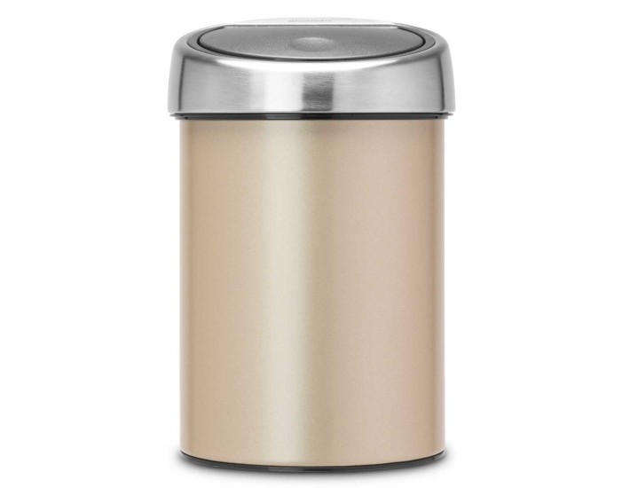 פח טאץ 3 ליטר זהב מטאלי, כולל תליה Brabantia +  הנחה 10% לנרשמים לניוזלטר + משלוח חינם