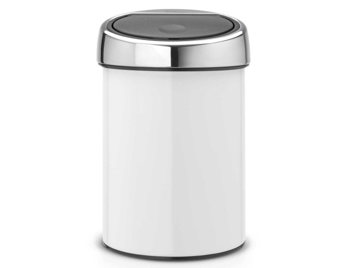 פח טאץ 3 ליטר לבן, כולל תליה Brabantia + הנחה 10% לנרשמים לניוזלטר + משלוח חינם