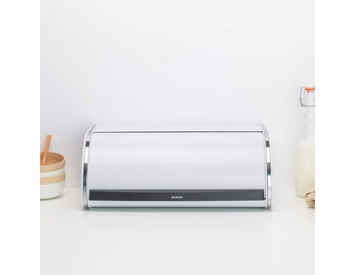 קופסת לחם גדולה, לבנה - מכסה מתגלגל Brabantia + הנחה 10% לנרשמים לניוזלטר
