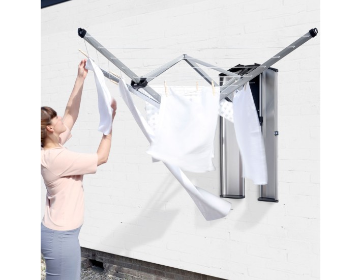 מתלה כביסה WallFix מכסה נירוסטה 24 מטר Brabantia + משלוח חינם + הנחה 10% לנרשמים לניוזלטר
