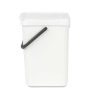 SORT & GO פח הפרדה 12 ליטר פלסטיק, לבן - Brabantia + הנחה 10% לנרשמים לניוזלטר