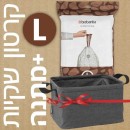 קרטון שקיות קוד L לפח אשפה 45-40 ליטר 280 שקיות בחבילות דיספנסר Brabantia + משלוח חינם + הנחת כמות 30% + מתנה מדהימה: סל כביסה מתקפל 35 ליטר, בד אפור כהה Pepper Black ברבנטיה