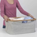 סל כביסה מתקפל 40 ליטר, בד אפור מסגרת במבוק Brabantia + הנחה 10% לנרשמים לניוזלטר