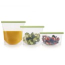 שקיות סיליקון לאחסון, הקפאה והפשרת מזון - 500+1000+1500 מ״ל, קליפס גומי ​- סט 3 ​שקיות Lekue מבית Brabantia + עכשיו במבצע 25% הנחת פסח SALE