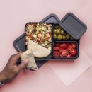 קופסת אוכל Bento גדולה 2 ליטר Make & Take פלסטיק ללא BPA אפור כהה Brabantia + הנחה 10% לנרשמים לניוזלטר