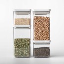 סט 4 מיכלי אחסון פלסטיק שקוף 0.7 + 1.6 ליטר, מכסה אפור בהיר Brabantia - ללא BPA + הנחה 10% לנרשמים לניוזלטר