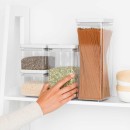 סט 4 מיכלי אחסון פלסטיק שקוף 0.7 + 1.6 + 2.5 ליטר, מכסה אפור בהיר Brabantia - ללא BPA + הנחה 10% לנרשמים לניוזלטר