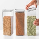 סט 3 מיכלי אחסון פלסטיק שקוף 2.5 ליטר, מכסה אפור בהיר Brabantia - ללא BPA + הנחה 10% לנרשמים לניוזלטר