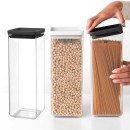 סט 3 מיכלי אחסון פלסטיק שקוף 2.5 ליטר, מכסה אפור כהה ובהיר Brabantia - ללא BPA + הנחה 10% לנרשמים לניוזלטר