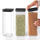 סט 3 מיכלי אחסון פלסטיק שקוף 2.5 ליטר, מכסה אפור כהה Brabantia - ללא BPA + הנחה 10% לנרשמים לניוזלטר